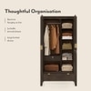 Toledo Solid Wood 2 Door Wardrobe In Dark Chestnut Finish