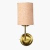 Devansh Metal Electric Wall Light in Gold Colour with Beige Shade Count of 1 Light