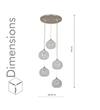 SAVANNAH Modern 5 Light Stainless Steel Glass Pendant