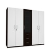 Tometrove Wardrobe Cum Bookcase Frosty White And Wenge