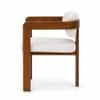 Burbon Solid Wood Upholstered Dining Chair in Teak Finish