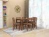 Seattle Starter Dining Set 1+6 (Rubberwood, Antique Oak Finish)