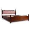 Camille Solid Wood Box Storage Queen Bed in Provincial Teak Finish with Pink Colour