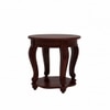 Lion Solid Wood Bedside Table in Teak Finish