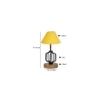 Ainsley Yellow cotton Table lamp with Wood & Iron Base