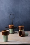 Turquoise Kulhad Caddy Tea Cup Set – Set of 4