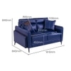 Meagan 2 Seater Leatherette Sole in Blue Colour