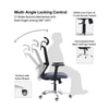 Feather Ergonomic Office Chair Black in Grey Colour