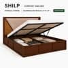 Shilp Solid Wood Comfort King Bed Hydraulic Storage Provincial Teak Finish Mattress 72 x 78 Inches