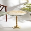 Aurum Solid Wood Side Table in Antique Gold Finish