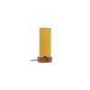 Amory Yellow Fabric Shade Table Lamp with Natural Wooden Base
