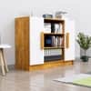 Hexa Engineered Wood Bookshelf in Giant Wood and Frosty White Colour