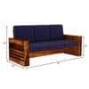 Maruti 3+2+1 Seater Wooden Sofa (BLUE Colour, Honey Finish)