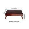 Kassel Sheesham Wood Coffee Table With Foldable Legs In Dark Walnut Finish