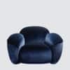 Maaria Solid Wood Lounge Chair in Blue Colour