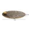 White Marble Round Platter with Gold Foil Work and Brass Butterfly Embedding, Multi-Utility