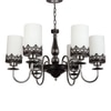 Eliante White Chandelier, 6-Light, Mild Steel And Glass, Modern Ceiling Light Fixture