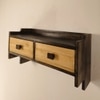 Golden Oak Wooden Wall Shelf With Drawers & Key Holders