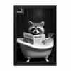 The Castle Decor Funny Raccoon Bathtub Newspaper Wall Art 8x12 Inch