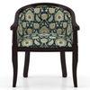 Florence ArmChair in Blue Floral Damask and Mahogany Finish
