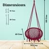 Swingzy Cotton Netted Rope Hanging Swing Chair for Adults and Kids Maroon
