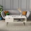 Hexa Engineered Wood Coffee Table With 1 Drawer In Frosty White
