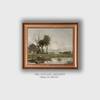 Artistry Grey Green River Landscape Canvas Wall Prints Canvas Wall Prints Set of 1 Multicolor Matte