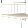 Iver Metal Non Storage Single Bed in Glossy Ivory Finish