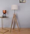 Crisscross Floor Lamp with Natural Wood Shade