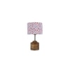 Flannery Multicolour Fabric Shade Table Lamp with Natural Wooden Base