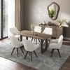 Aero Solid Wood 6 Seater Dining Table With 6  Wella Dining Chairs (Finish : Danish Walnut, Chair Colour : Beige)