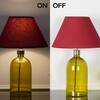 OLVIRA Modern Green Glass Table Lamp with Silver Metal Accent Maroon Shade