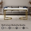 Ivy Rectangular White Marble And Metal Coffee Table In Gold Finish