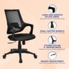 Polaris Mid Back Mesh Office Chair in Black Colour