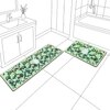 Luxe Home Floral Design Combo Kitchen Runner Mat - Green (116x36 & 58x36 cm PC-2)