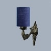 Devansh Metal Electric Wall Light in Antique Gold Colour with Blue Shade Count of 1 Light