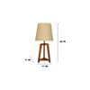 Adrienne Brown Wooden Table Lamp with White Jute Lampshade