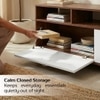 Bluewud Mannsae Engineered Wood Tvcabinet In Brown Maple & White Finish