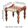 Riaza Sheesham Wood Maachi Stool in Assorted Multi-Colour Chindi & White Rope Canning
