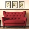 Frida 2 Seater Fabric Loveseat In Salsa Red Colour