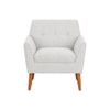 Thomas Boucle Fabric Arm Chair in White Colour
