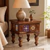 Rangrez Sheesham Wood Night Stand in Provincial Teak Finish