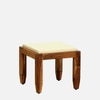 Sheesham Wood Coffee Table Set in Scratch Resistant Rustic Teak Finish With Cushioned Stools