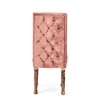 Rosslyn wood Accent Set of 2 Dining Chairs in Coral Pink Velvet Upholstery with TEAK FINISH