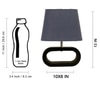 Devansh Grey Cotton Table Lamp With  Wood Black Base -7