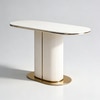 Rectilinear Metal Console Table in Off White Colour