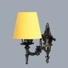 Devansh Metal Electric Wall Light in Antique Gold Colour with Yellow Shade Count of 1 Light