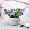 Bunch Of Realistic Charm Shaded Purple Tulip With A Ceramic Pot