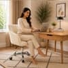 Doe Buck Leisel Modern Off White Velvet Office Chair