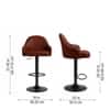 Doe Buck Faux Leather Adjustable Bar Stool in Brown Colour